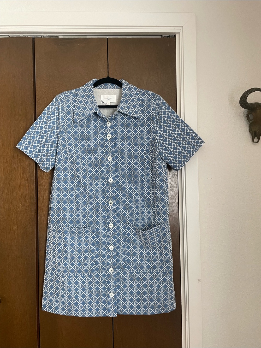 Pomander Place Blue Geometric Mini Dress
